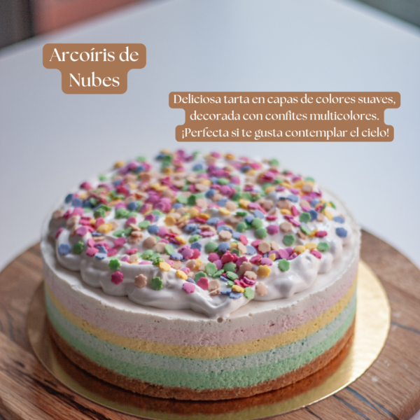 Cheescake vegan arcoiris nube