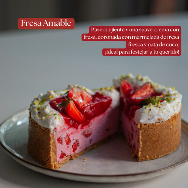 Cheescake vegan fresa amable